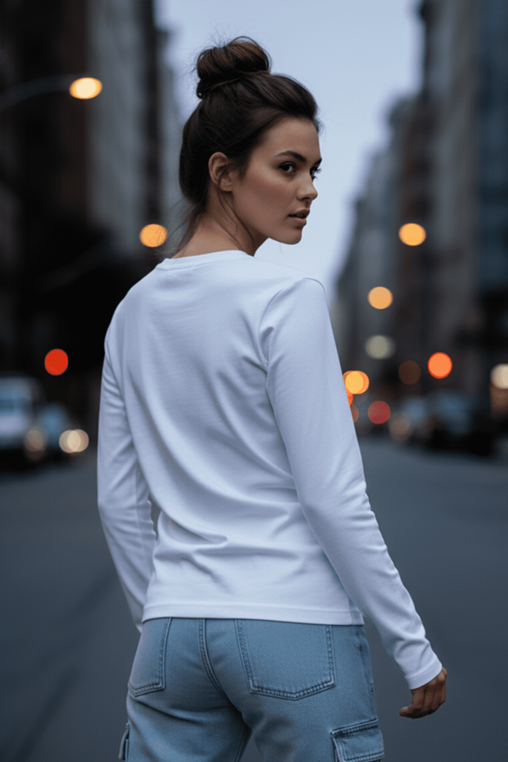 White Plain Full Sleeve Regular Fit T-Shirt - Image 2