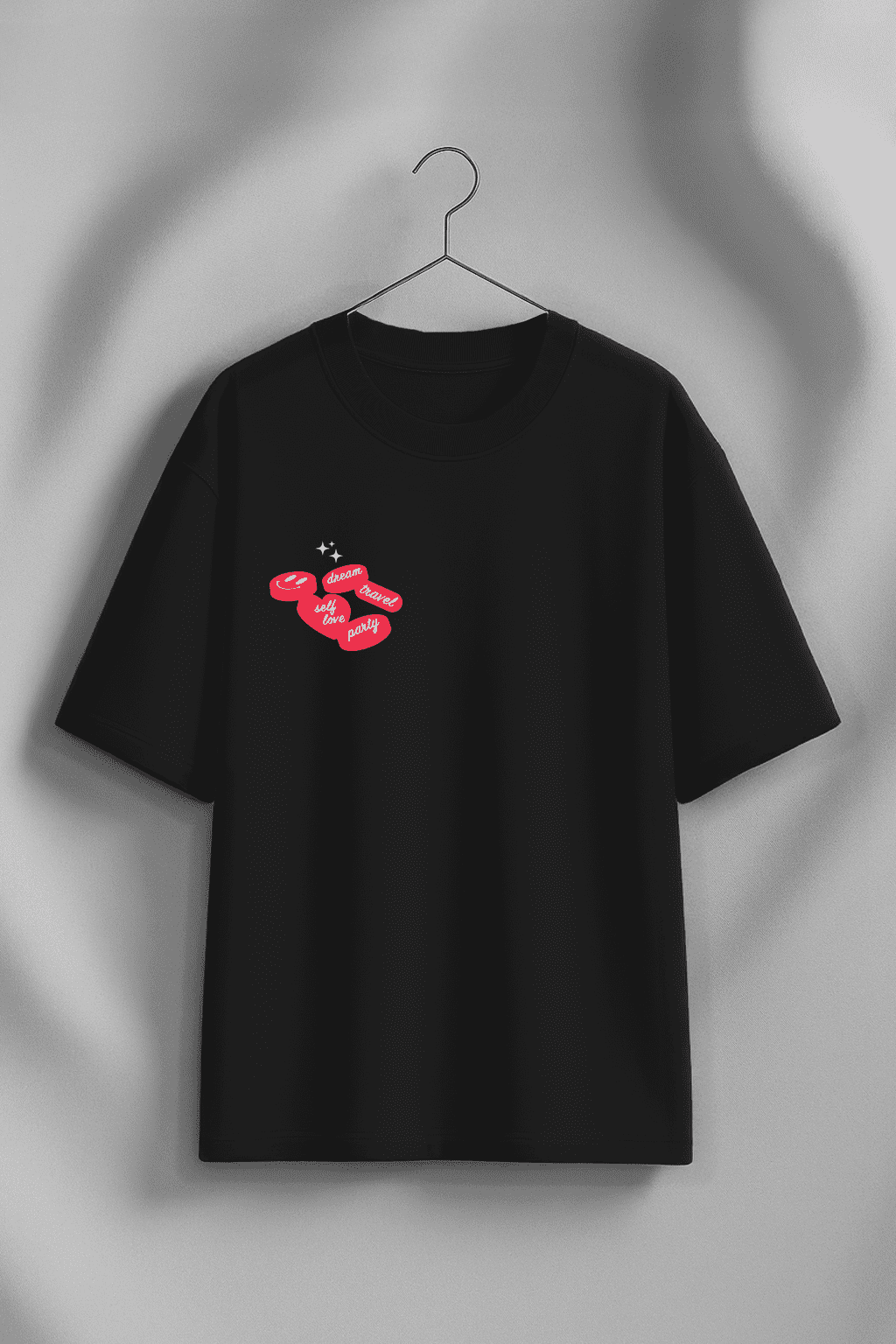 Mouth Black Oversized Graphic T-Shirt - Image 2