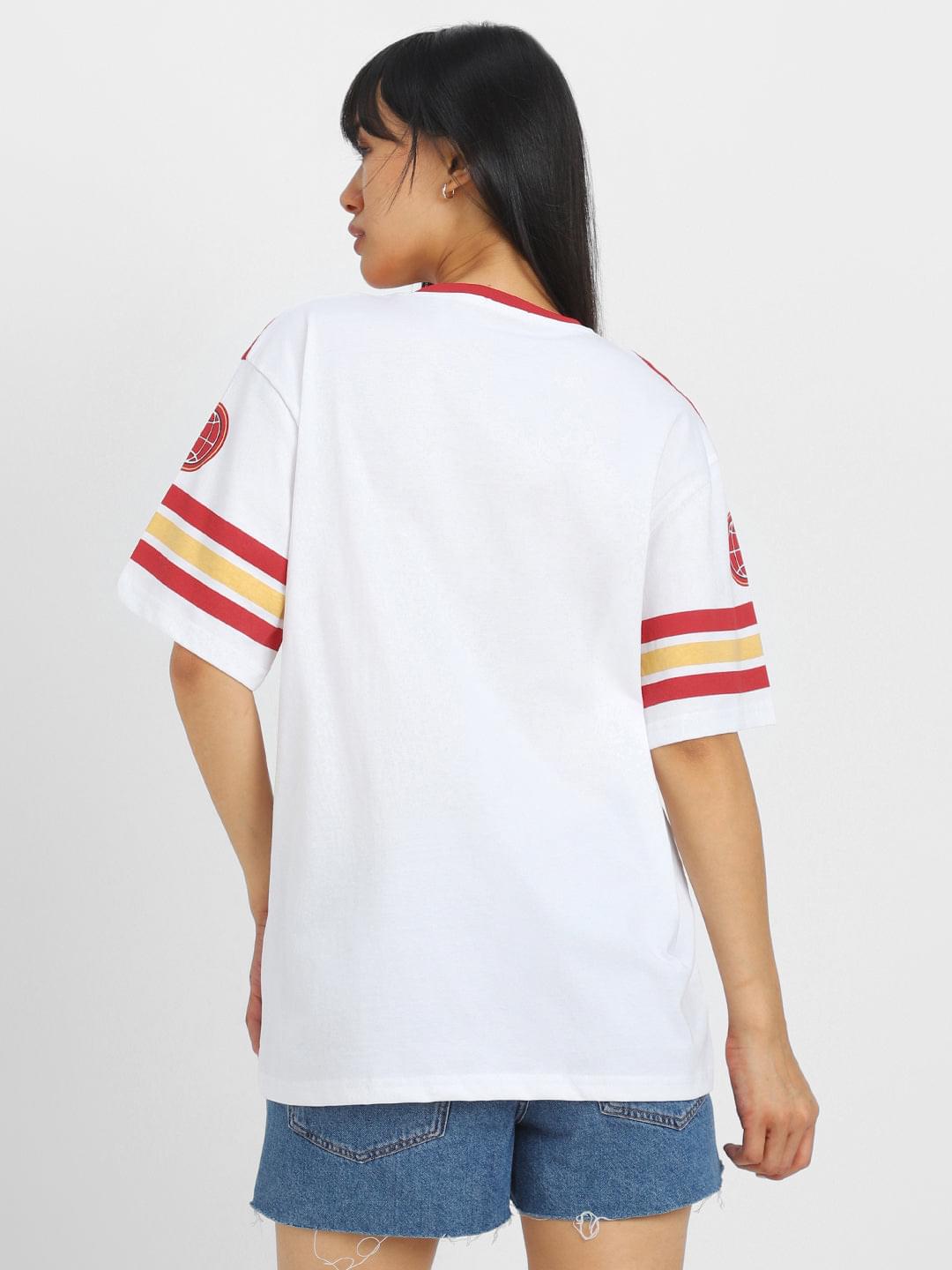 Winner White Graphic Printed Oversized T-Shirt - Image 2