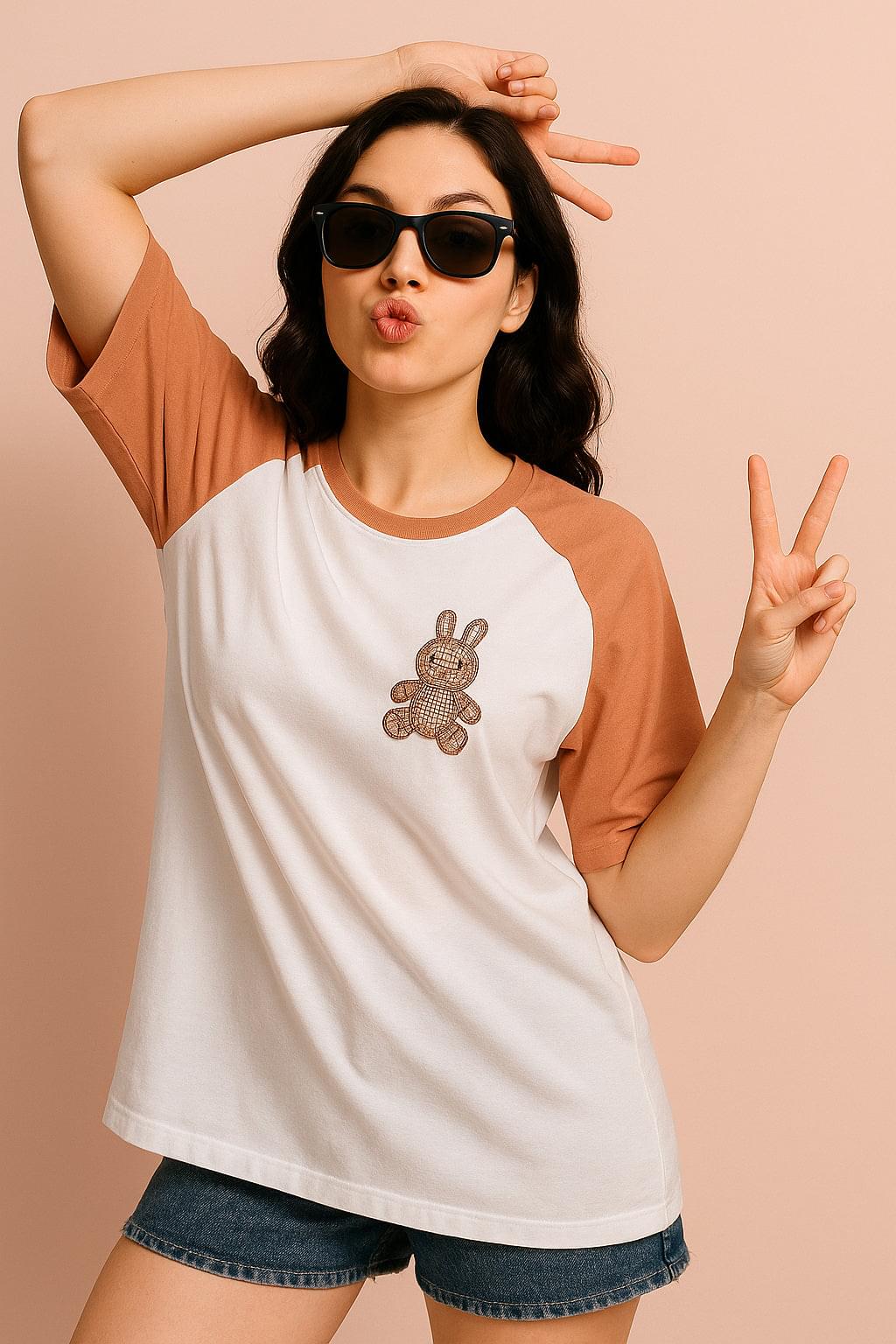 Teddy White Oversized Graphic T-Shirt - Image 1